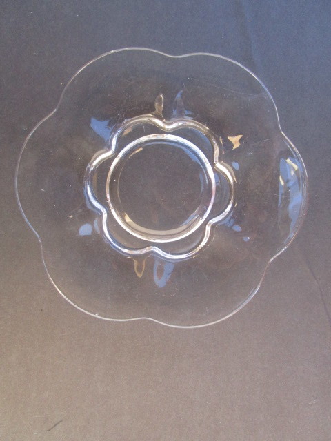 Clear Glass Flower Form Plate is available