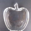 Clear Glass Apple Form Trays with Stem Handles