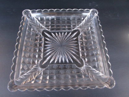 Clear Crystal Tray with Scalloped Rim