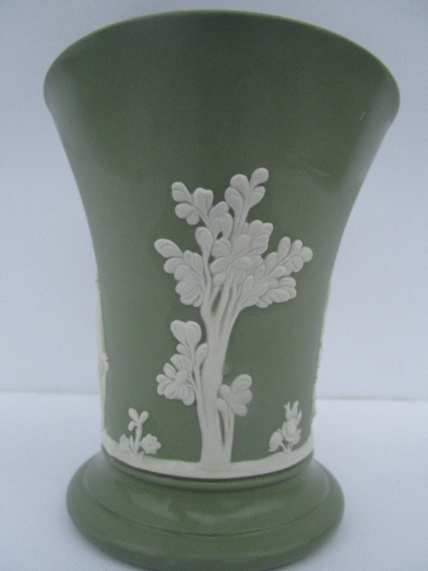 Wedgehood England Arcadian Pattern Trumpet Vase