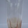 Clear Glass Tumbler in Peach Pink with square base