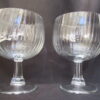 Large clear glass goblets ribbed entirely