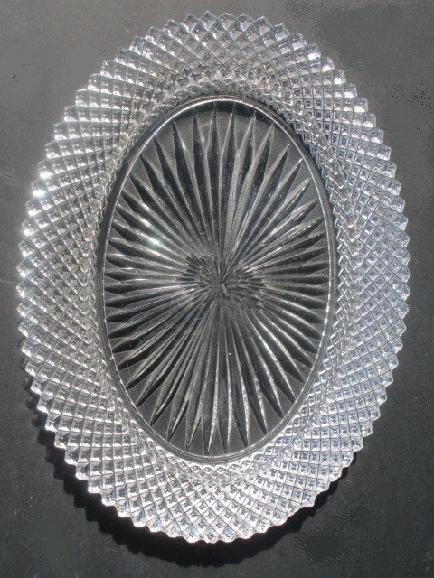 Miss America Pattern Oval Clear Glass Platter
