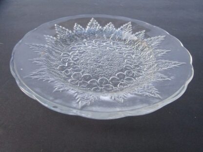 clear plate with sunflower design