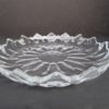 Clear Glass Plate with Cupped Deep Scalloped Rim