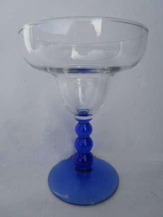Margarita Glass with Cobalt Blue Bubble Stem