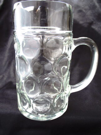Clear Glass Thumbprint Beer Mug