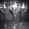 Clear Glass Wine Glass Set with flowers and foliage