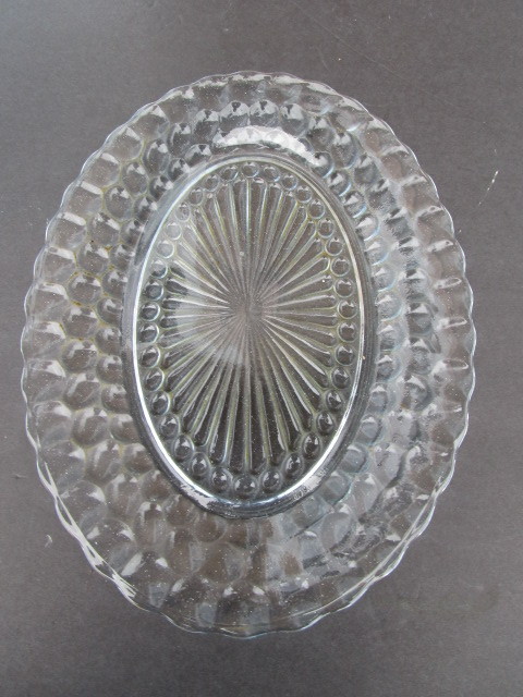 Sapphire Blue Bubble Glass Platter by Anchor Hocking