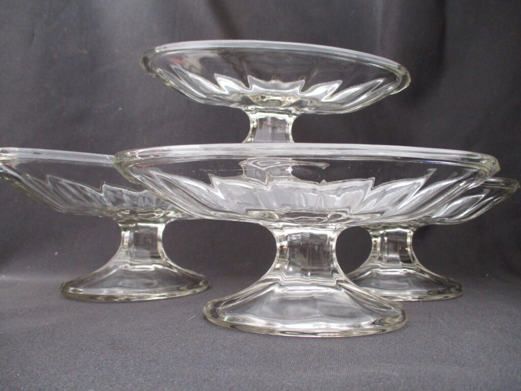 Clear Glass Dessert Bowls on a Pedestal