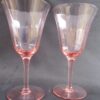 Salmon Pink Paneled Wine Glass Set