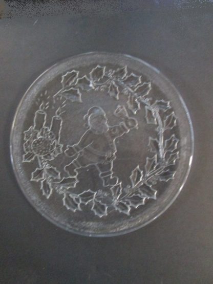 clear plate with Santa Claus design