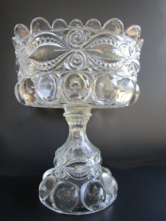 Eye Winker Moon and Star Pattern Antique Compote