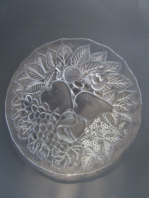 Fruit Embossed glass platter available for sale