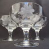 Clear crystal wine glass set with flower heads