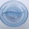 Divided Blue Crystal Bowl with Sawtooth Rim