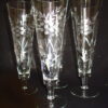 tall, clear, slender, and stylized four-piece atomic pilsner set