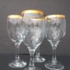 Clear Wine Coup Hock Glass with Gold Band Rim