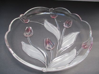 Mikasa Studio Juliana Clear Glass Platter with Tulips