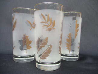 Five piece Libbey Glass set with floral designs