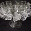 Anchor Hocking Prescut Pattern Clear Punch Bowl Set