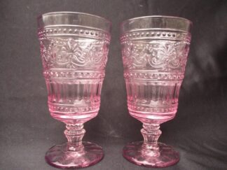 Rose Colored Footed Goblets named The Pioneer Woman