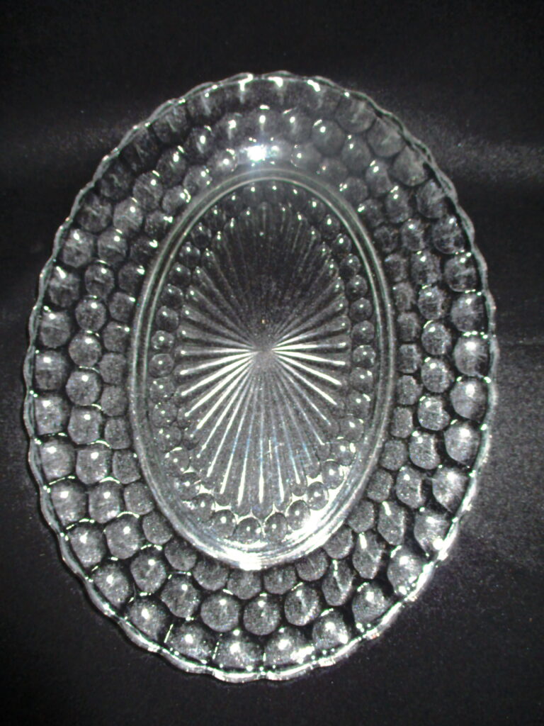 Clear Oval Bubble Glass Platter by Anchor Hocking