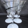 Art Deco Wine Glass set with white frosted base