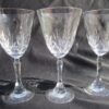 Clear Crystal Wine Glass set with carved fans on the bowl