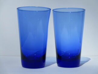Blue Glass Tumbler set of two for sale