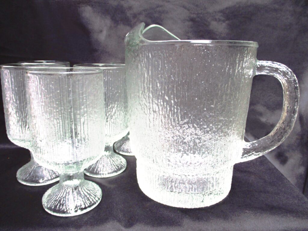 Indiana Glass Crystal Ice Pattern Beer Glasses