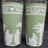Hellenic Style Green Jasperware Glass with Ribbed Interior