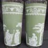 Hellenic Style Green Jasperware Glass with Ribbed Interior