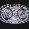 Clear Oval Crystal Tray with Tab Handles
