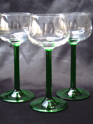 Durand Luminarc Emerald Green Stem Sherry Glasses