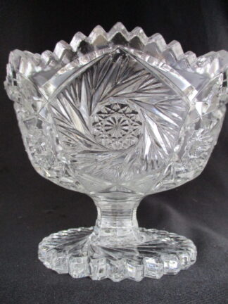 Antique Cut crystal compote on a pedestal base