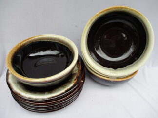 bowl and under plate sets by Pfaltzgraff Stoneware Pottery