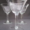 Clear Wine Glass set with ferns and foliage