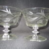 Wine glass or dessert cups with tulips and foliage etchings