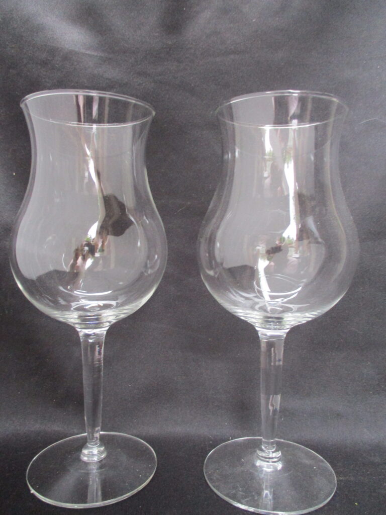 Clear Mouth Blown Pop Belly Wine Glass Set