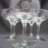 a set of three six oz wineglass