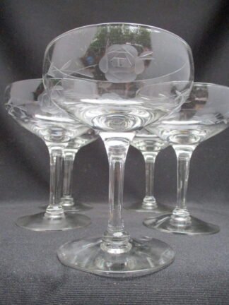 a set of three six oz wineglass