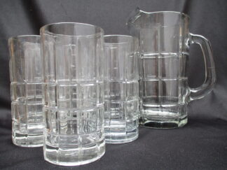 Anchor Hocking Tartan Clear Pitcher and Glass Set