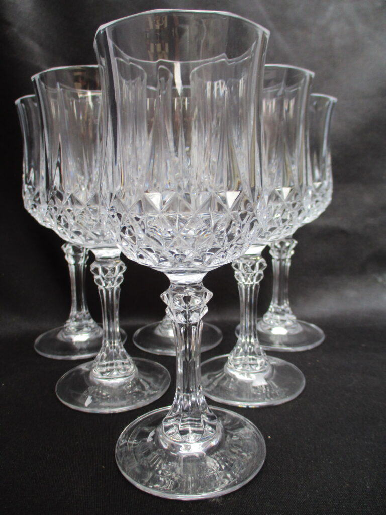 Champollion Pattern Clear Lead Crystal Wine Glasses