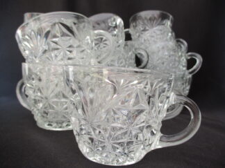 Anchor Hocking Arlington Pattern Punch Bowl Cups