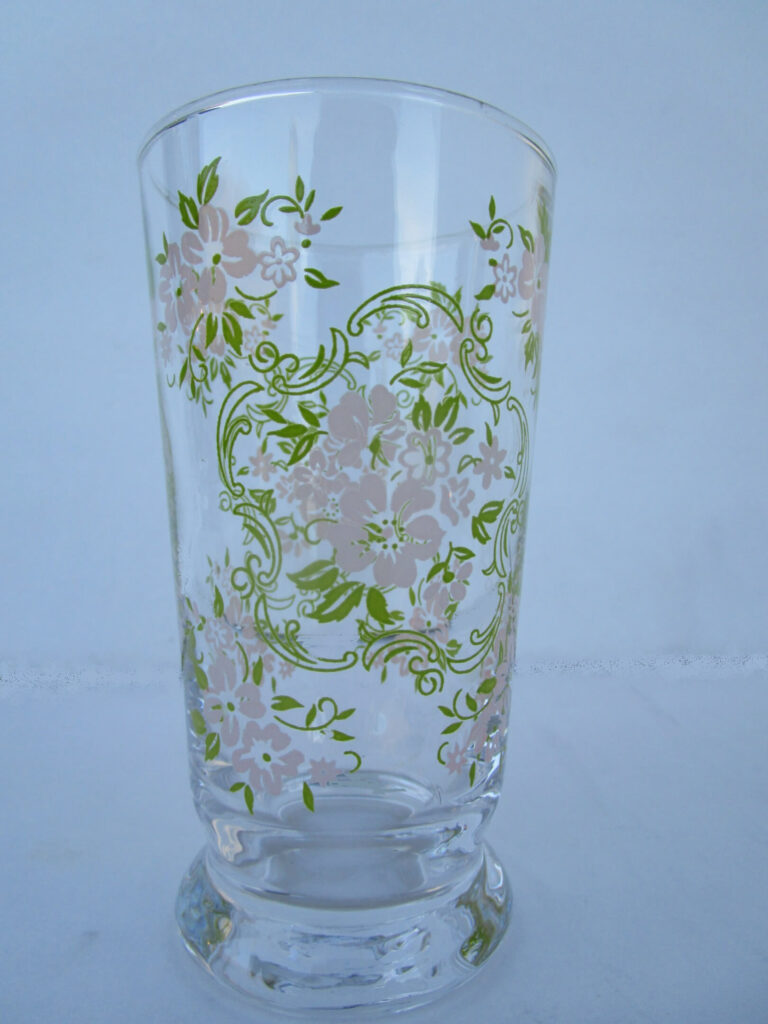Beautiful floral patterns on a clear glass