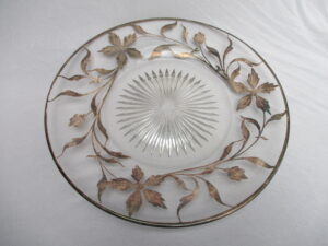 Sterling Silver Overlay On Clear Glass Collectible Plate