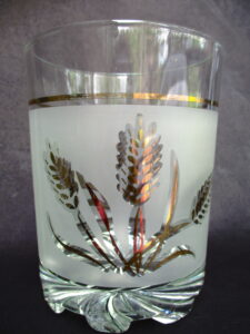 Libbey Glass Gold Metallic Leaf Vase
