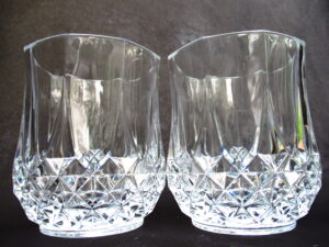 Champollion Pattern Cristal D’Arques Clear Lead Rock Glasses